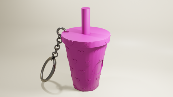 heart studded tumbler keychain – cute 3d gift idea